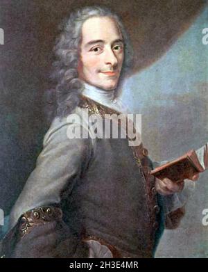 VOLTAIRE (1694-1778) écrivain, historien et philosophe français vers 1735 Banque D'Images