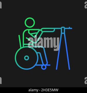 Icône de vecteur de gradient de prise de vue en fauteuil roulant pour thème sombre Illustration de Vecteur