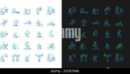 Les icônes de gradient de compétition sport sont définies pour le mode sombre et le mode clair Illustration de Vecteur