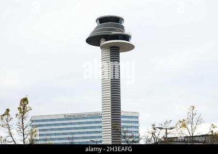 Tour de contrôle de la circulation aérienne à l'aéroport de Stockholm Arlanda, Arlanda, Suède, le dimanche. Banque D'Images