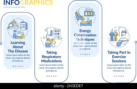 Modèle d'infographie sur le vecteur du programme de réadaptation pulmonaire Illustration de Vecteur