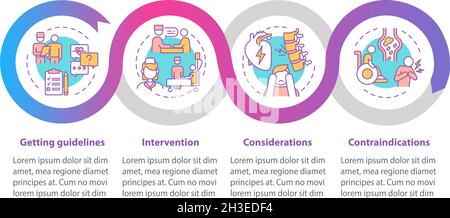 Modèle d'infographie de vecteur de processus de réadaptation pulmonaire Illustration de Vecteur