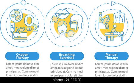 Modèle d'infographie sur les vecteurs des méthodes de réadaptation pulmonaire Illustration de Vecteur