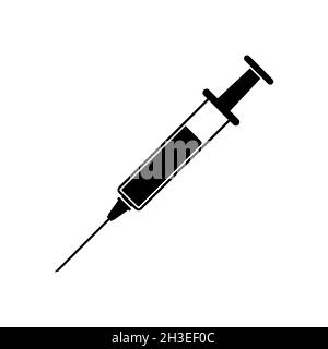 Seringue avec symbole d'icône de vaccin conception simple Illustration de Vecteur