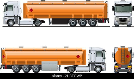 Modèle de camion-citerne Vector réaliste isolé sur blanc.EPS-10 disponible séparé par des groupes et des calques avec effets de transparence Illustration de Vecteur