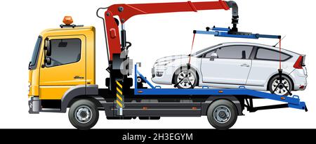 Modèle de chariot de remorquage Vector isolé sur blanc.EPS-10 disponible, séparé par des groupes et des calques pour une édition facile Illustration de Vecteur