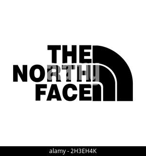 Logo de la marque North face Sport Clothing.Image éditoriale.VINITSIA, UKRAINE.23 JUIN 2021 Illustration de Vecteur