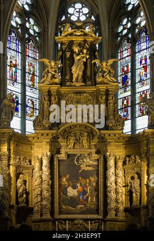 France, Normandie, Rouen, Cathédrale notre-Dame, intérieur, Banque D'Images