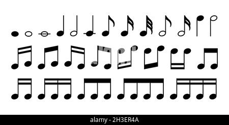 Musique notes icône ensemble conception simple Illustration de Vecteur