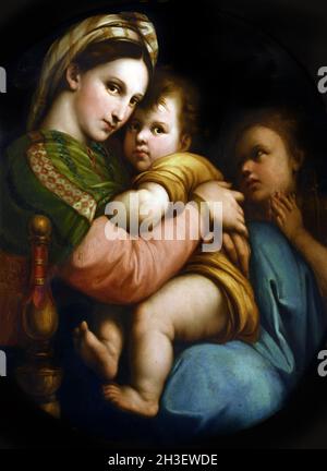 Madonna della seggiola - Madonna de la chaise 1770 par Anton Raphael Mengs, Aussig Bohemia 1728 - Rome 1779 , Italie, Italien, Banque D'Images