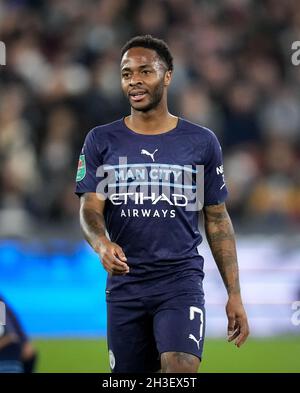 Londres, Royaume-Uni.27 octobre 2021.Raheem Sterling de Man City lors du match de la Carabao Cup entre West Ham United et Manchester City au parc olympique de Londres, Angleterre, le 27 octobre 2021.Photo d'Andy Rowland.Crédit : Prime Media Images/Alamy Live News Banque D'Images