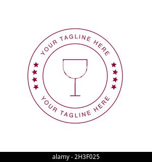 Logo du vin et étiquette de la marque. Illustration de Vecteur