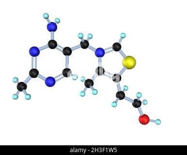 La vitamine B1 molécule 3D Banque D'Images