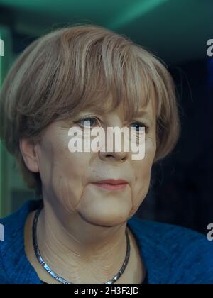 Sculpture en cire d'Angela Merkel vue dans le musée Panoptikum à Hambourg en Allemagne Banque D'Images