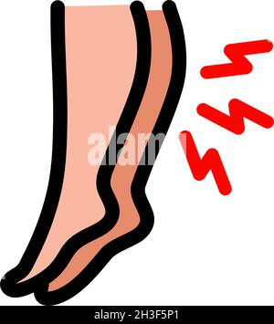 Bas de compression couleur icône, médical et équipement, médicament chaussettes signe, vecteur graphiques isolé illustration dans le style simple Illustration de Vecteur