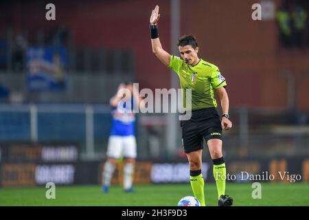 Genova, Italie.27 octobre 2021.L'arbitre du match Alessandro Prontera de Bologne pendant UC Sampdoria vs Atalanta BC, italie football série A match à Genova, Italie, octobre 27 2021 crédit: Agence de photo indépendante/Alamy Live News Banque D'Images