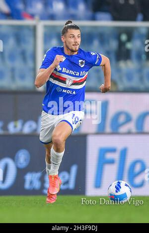 Genova, Italie.27 octobre 2021.Radu Dragusin (Sampdoria) pendant UC Sampdoria vs Atalanta BC, italie football série A match à Genova, Italie, octobre 27 2021 crédit: Independent photo Agency/Alay Live News Banque D'Images