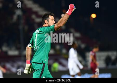 Gianluigi Buffon (Parme) bonheur pendant QUE Cittadella vs Parme Calcio, Ligue italienne de championnat de football BKT à Cittadella (PD), Italie, octobre 28 2021 Banque D'Images