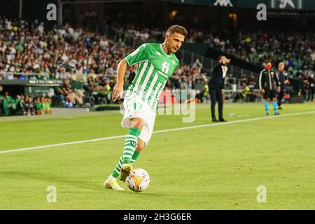 Séville, Espagne.27 octobre 2021.Joaquin Sanchez en action pendant le match de la Liga Santander entre Real Betis et Valencia CF au stade Benito Villamarin.(Note finale: Real Betis 4:1 Valencia CF).(Photo de Francis Gonzalez/SOPA Images/Sipa USA) crédit: SIPA USA/Alay Live News Banque D'Images