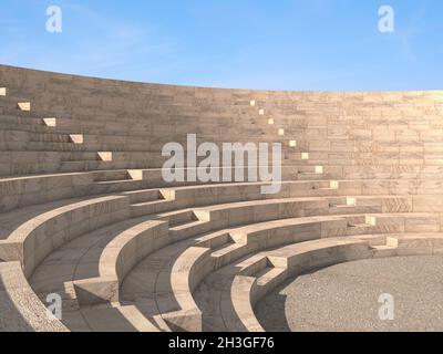 rendu 3d d'un amphithéâtre classique avec marches en pierre Banque D'Images