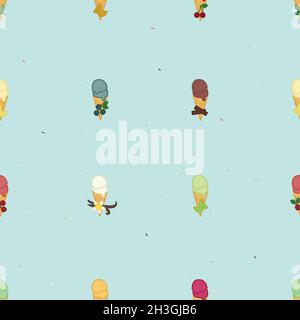 Cônes de crème glacée - fond vectoriel Illustration de Vecteur