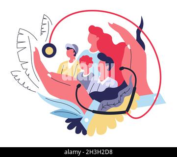 Assurance médicale familiale concept abstrait médecine et soins de santé Illustration de Vecteur