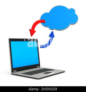 Cloud bleu pour ordinateur portable Banque D'Images