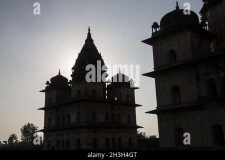 Chhatris à Orcha.Madhya Pradesh, Inde Banque D'Images