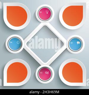 4 cercles Big Rhombus mise en route Infographie colorée Banque D'Images