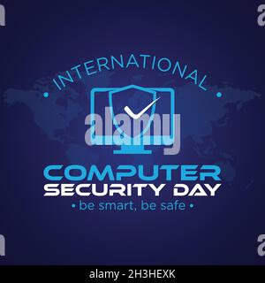 Emblème de la lettre « Computer Security Day » de style plat.Illustration vectorielle EPS.8 EPS.10 Illustration de Vecteur