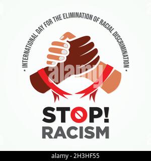 Lettre de la Journée internationale pour l'élimination de la discrimination raciale pour la conception des éléments.Affiche de vecteur d'idée conceptuelle de la campagne de concept d'égalité.VEC Illustration de Vecteur