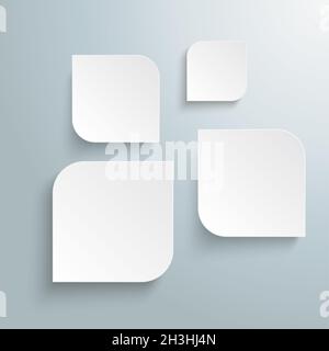 4 Absctract White Round Quadrates Design Banque D'Images