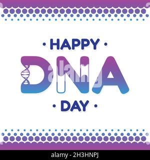 Motif de lettrage DNA Day pour l'arrière-plan ou la carte de vœux.Illustration vectorielle EPS.8 EPS.10 Illustration de Vecteur