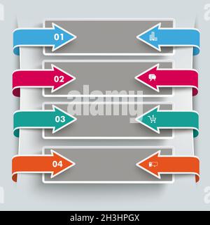 Convertir 8 flèches 4 Options Piad Banque D'Images