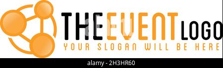 Design moderne du logo de la technologie de la molécule d'événement d'arts de divertissement Illustration de Vecteur