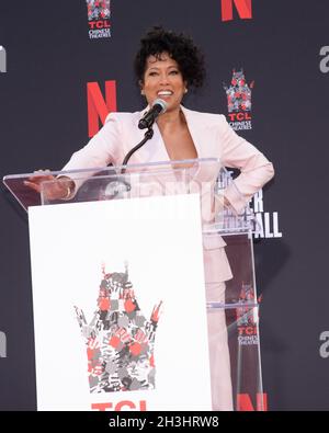 28 octobre 2021 - Los Angeles, Californie - Regina King.Cérémonie de la main et de l'empreinte du roi de Regina.Crédit photo: Billy Bennight/AdMedia/MediaPunch Banque D'Images