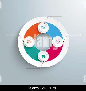 Grand cercle couleur Infographie 4 options Piad Banque D'Images