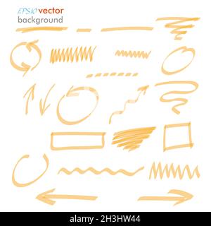 Éléments surligneurs orange Banque D'Images