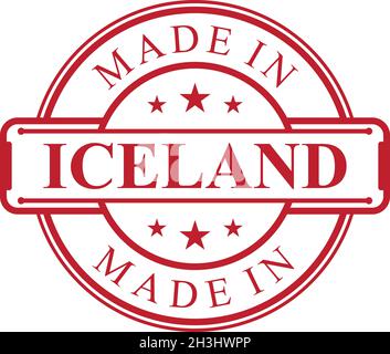 Icône en Islande avec emblème de couleur rouge sur fond blanc.Élément de conception de logo de qualité vectorielle.Illustration vectorielle EPS.8 EPS.10 Illustration de Vecteur