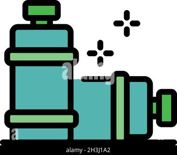Icône des bombes aérosols.Contour bombes aérosol vecteur icône couleur plat isolé Illustration de Vecteur