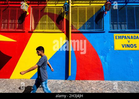 Une promenade touristique dans le quartier de la Boca à Buenos Aires, en Argentine Banque D'Images