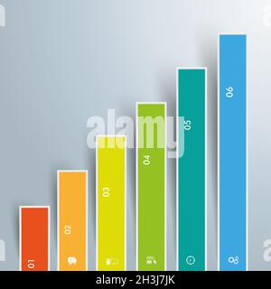 Graphique de croissance barres colorées Piad Banque D'Images