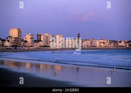 FRANCE, VENDA ÉE,(85), LES SABLES-D'OLONNE, GRANDE PLAGE Banque D'Images