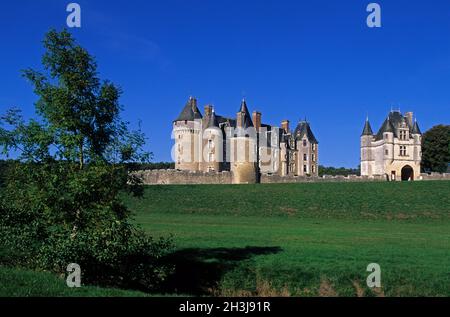 FRANCE,RÉGION CENTRE,DÉPARTEMENT INDRE-ET-LOIRE (37),CHÂTEAU DE MONTPOUPON Banque D'Images