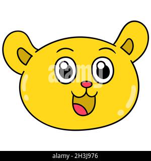 la tête d'ours jaune riait joyeusement Illustration de Vecteur