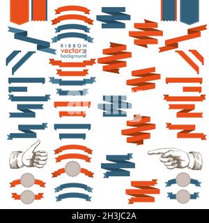 Lot de grands emblèmes de rubans classiques à motif drapeaux Banque D'Images