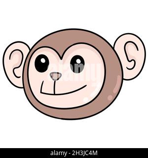 visage souriant tête de singe Illustration de Vecteur