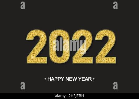 2022 expérience du nouvel an avec des numéros d'or.Design haut de gamme pour les fêtes Illustration de Vecteur