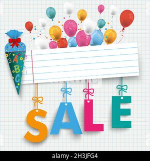 Soldes de ballons pour la rentrée des classes Banque D'Images