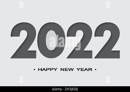 Bonne année 2022 fond en papier découpé.Conception de brochure vectorielle Illustration de Vecteur